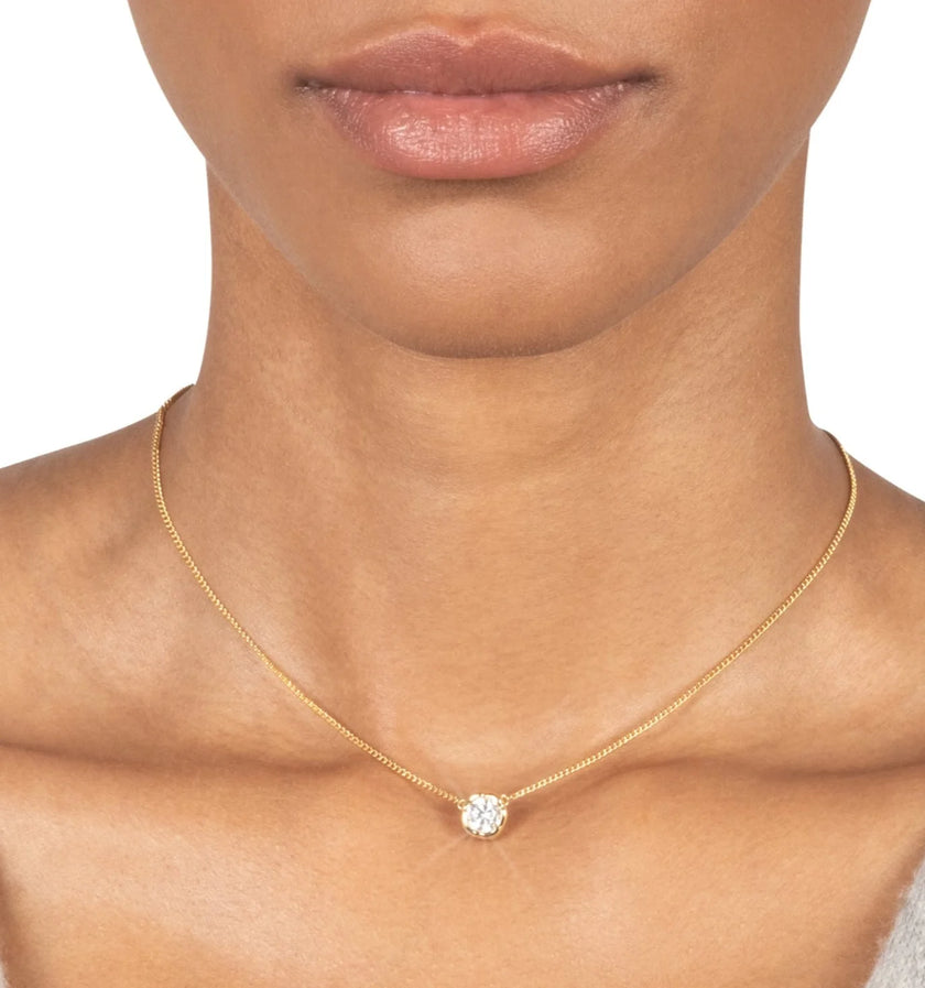 ASTERALES GOLD SOLITAIRE NECKLACE