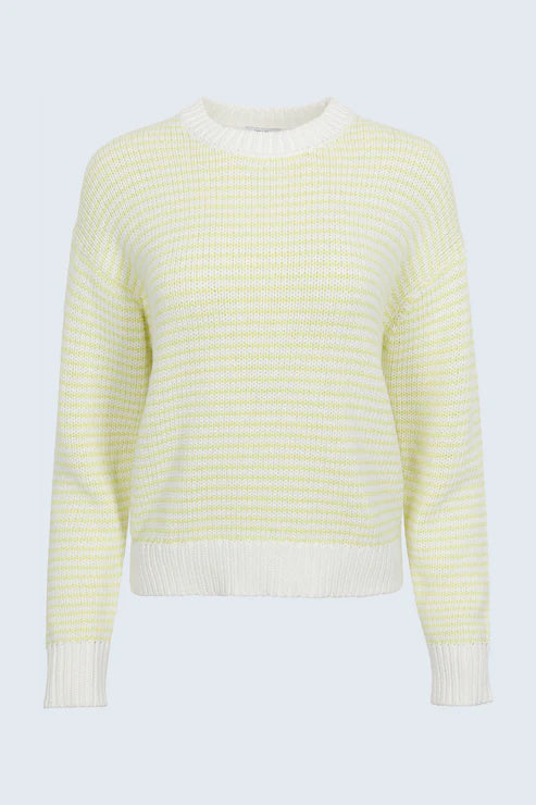 AURA RELAXED CREW NECK SWEATER IN LIMEADE