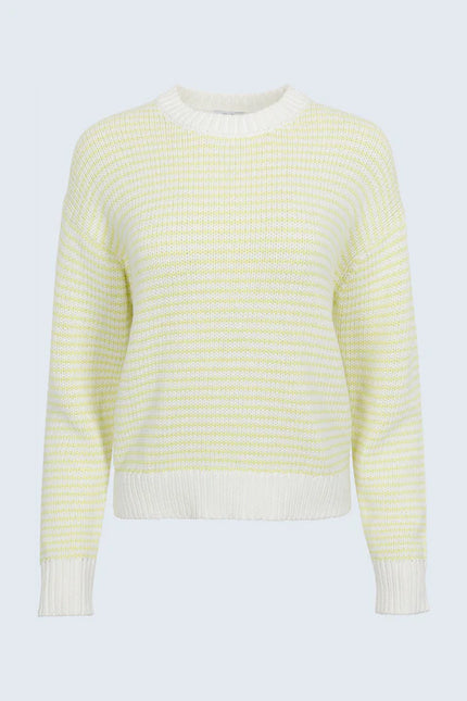 AURA RELAXED CREW NECK SWEATER IN LIMEADE