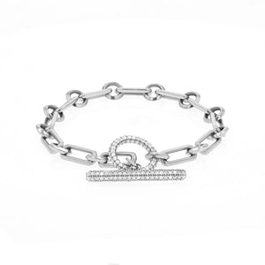 MEDIUM SOHO CHAIN BRACELET WITH DIAMOND TOGGLE