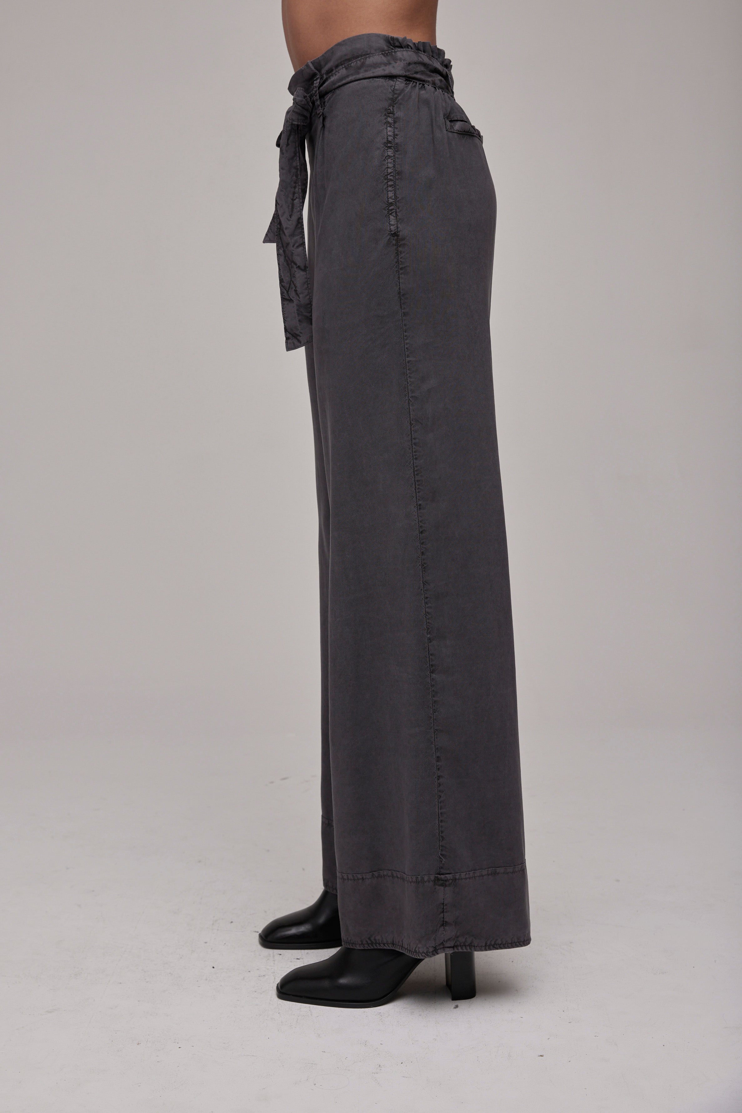 PAPER BAG WAIST WIDE LEG PANT