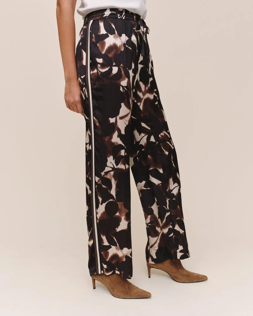 DRESSED UP TRACK PANT WITH STRIPE IN SHADOW FLORAL PRINT