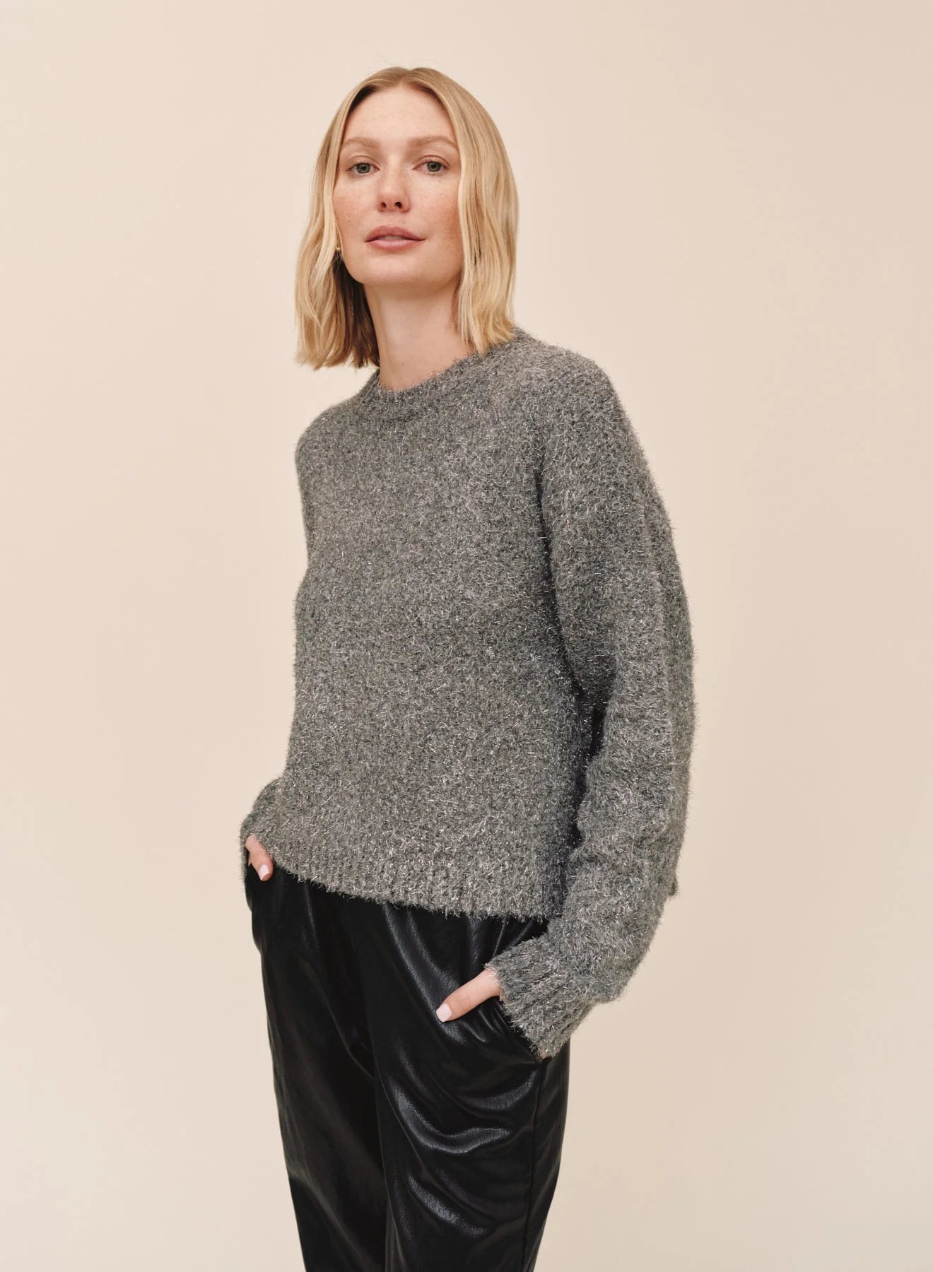 SLOUCHY SWEATER IN SHIMMER