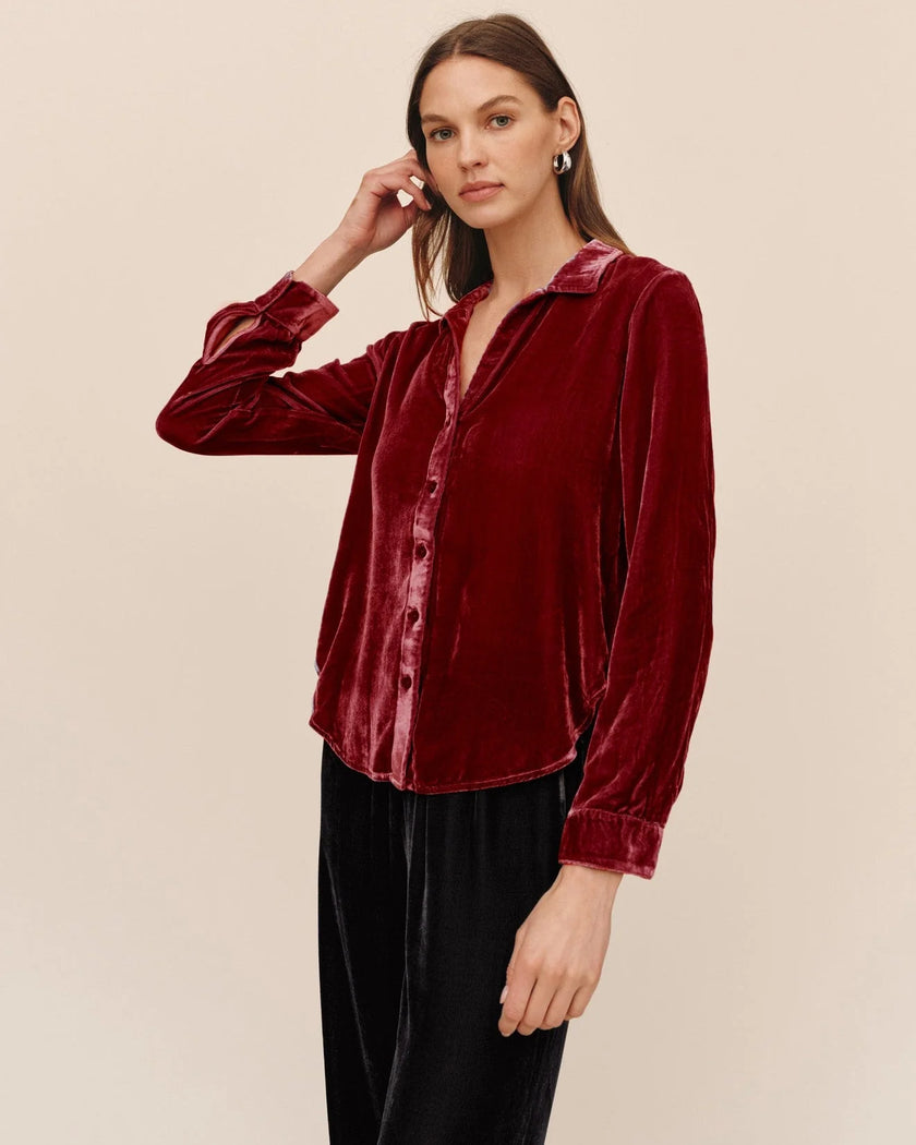 VELVET LONG SLEEVE CLEAN SHIRT