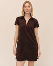 SHORT SLEEVE PULLOVER ALINE DRESS IN DARK ROAST