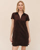 SHORT SLEEVE PULLOVER ALINE DRESS IN DARK ROAST