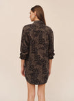 FLAP POCKET SHIRT DRESS IN DITSY CAMO PRINT