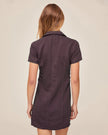 SHORT SLEEVE ZIP FRONT DRESS IN PLUM HAZE