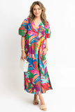 BIRDS OF PARADISE VNECK MAXI DRESS