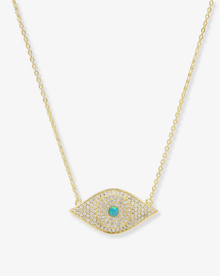 BLUE OPAL EVIL EYE NECKLACE