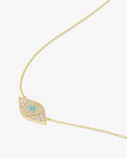 BLUE OPAL EVIL EYE NECKLACE