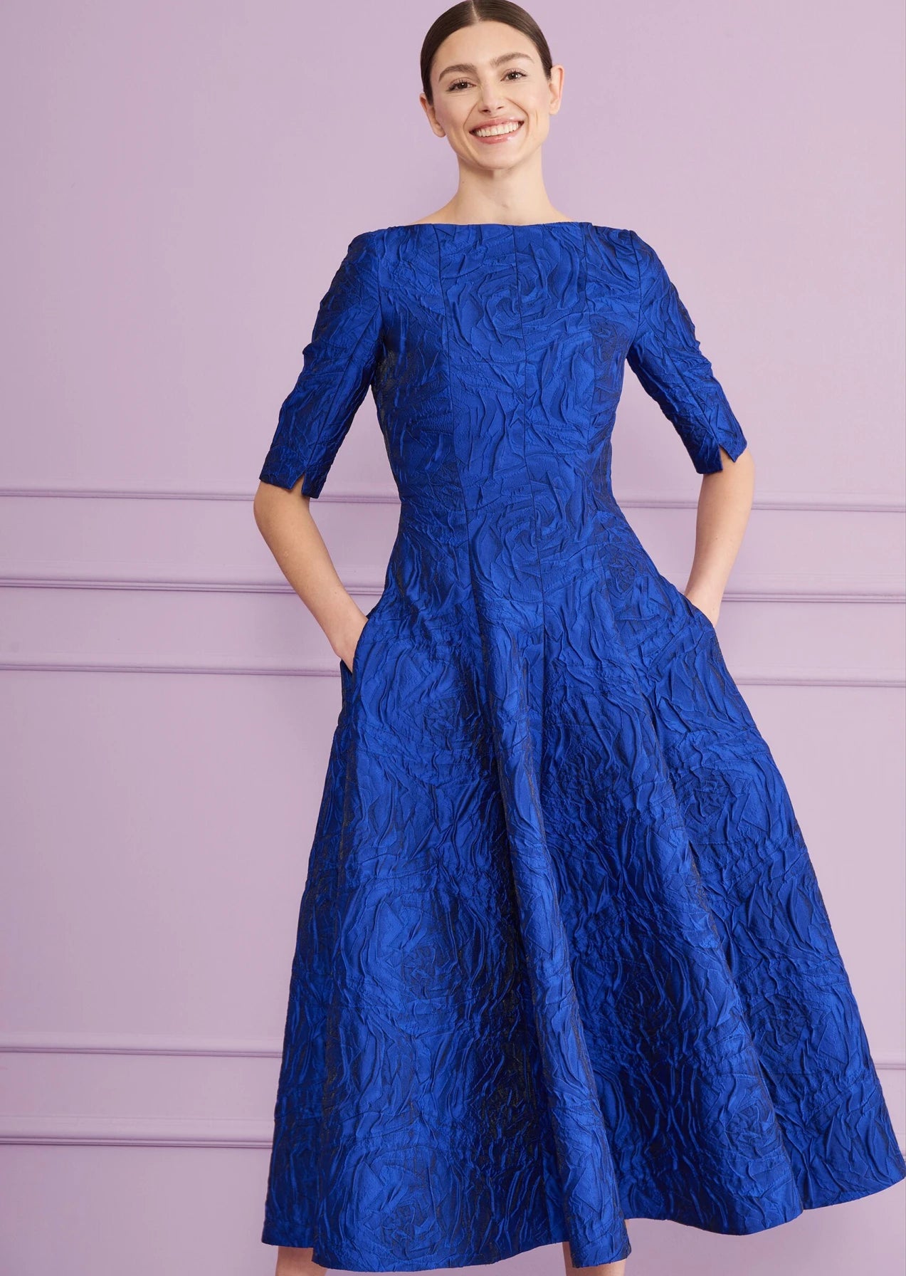 BOGNA5 MIDI DRESS UN ENZION BLUE