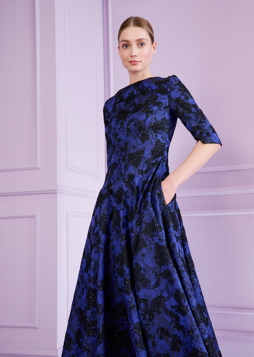 BOGNA5 MIDI DRESS IN NAVY