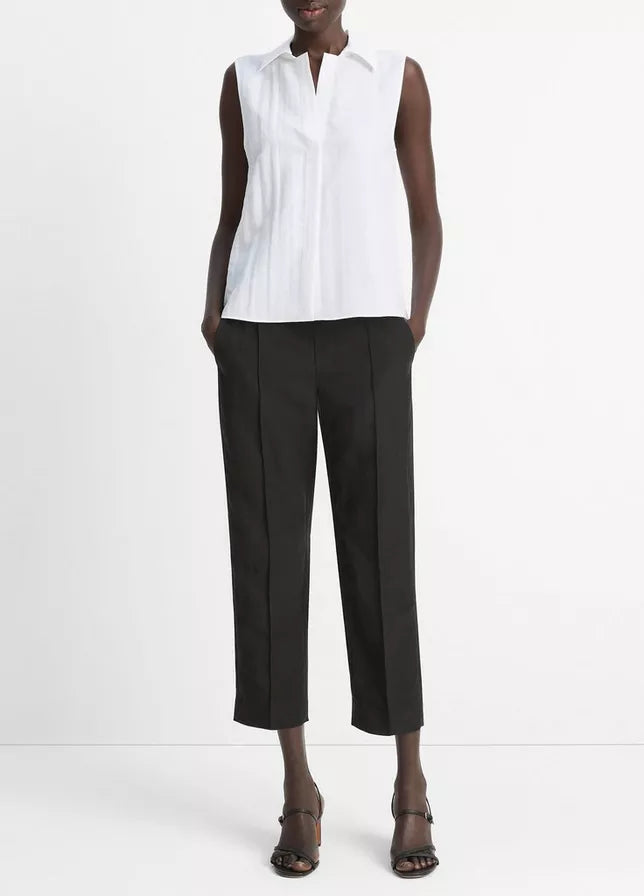 BOXY SLEEVELESS BUTTON FRONT SHIRT