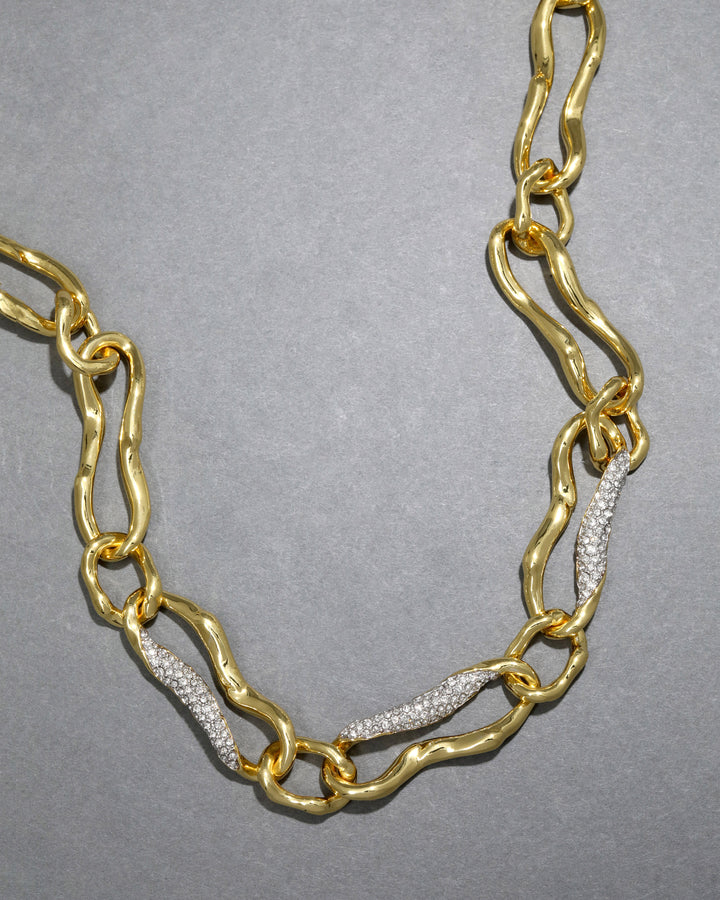 SOLANALES GOLD CURVED LINK NECKLACE