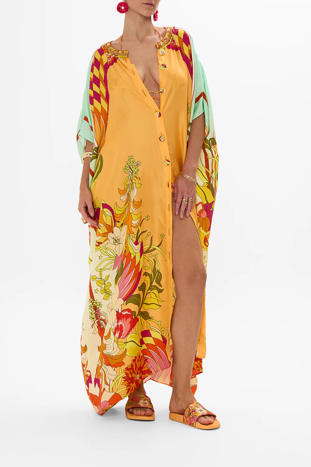 BUTTON THROUGH BATWING KAFTAN