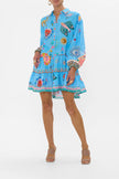 LONG SLEEVE TIERED SHORT DRESS