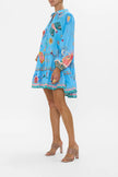LONG SLEEVE TIERED SHORT DRESS