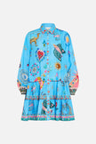 LONG SLEEVE TIERED SHORT DRESS