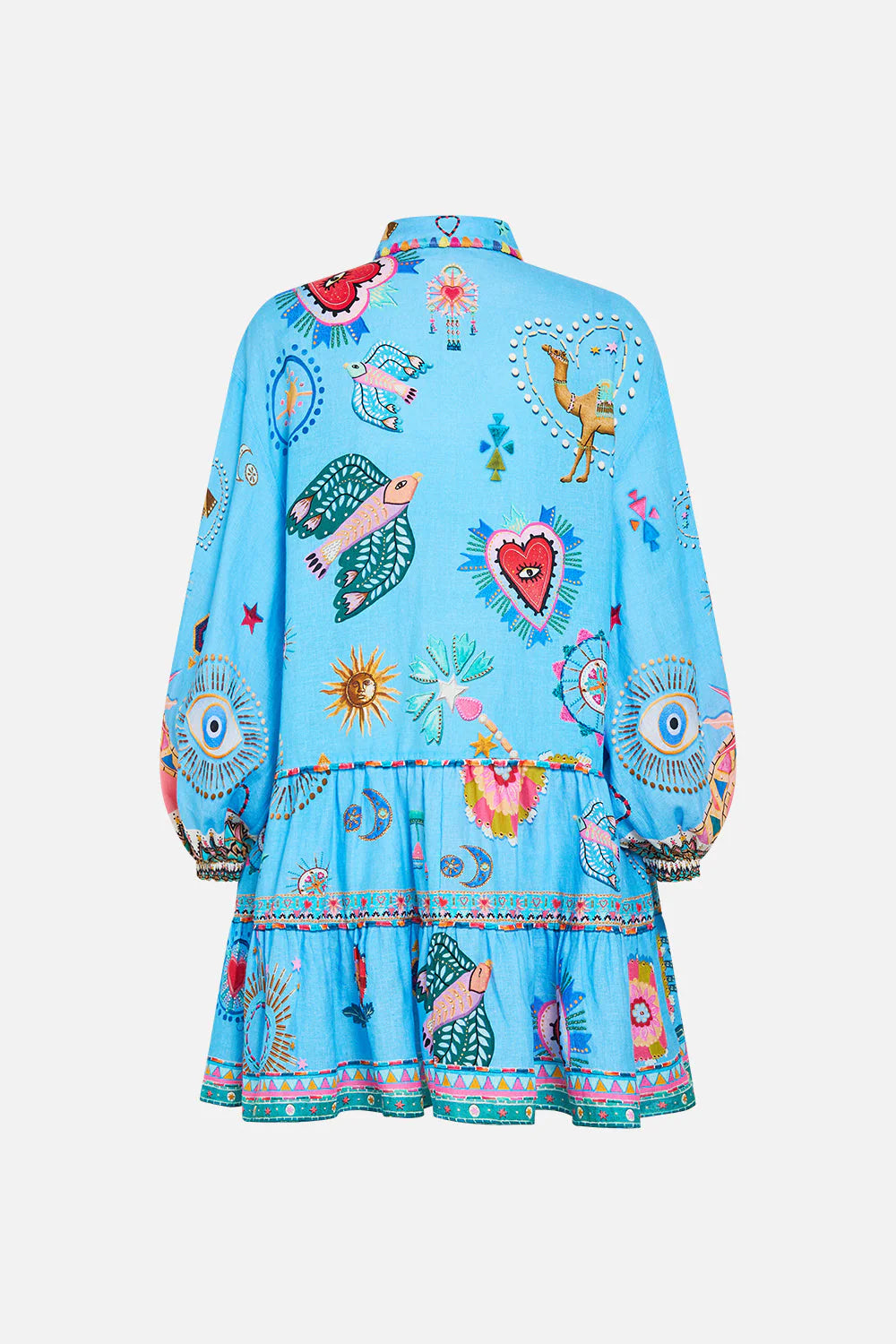 LONG SLEEVE TIERED SHORT DRESS