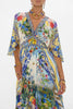 WAISTED DRESS WITH HEM RUFFLE