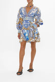 BUTTON FRONT FRILL DRESS