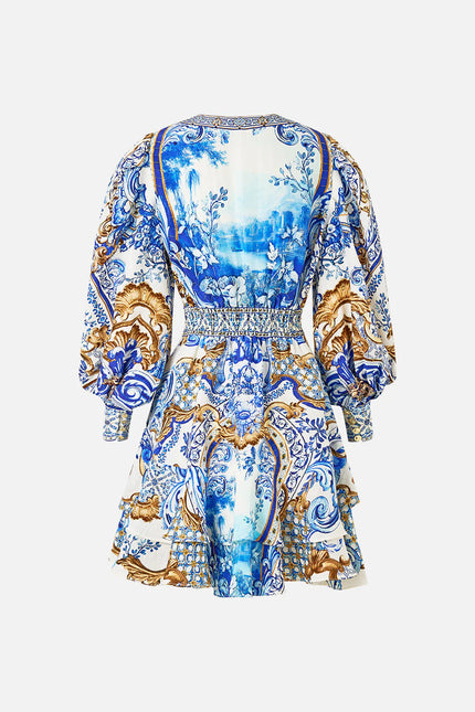 BUTTON FRONT FRILL DRESS