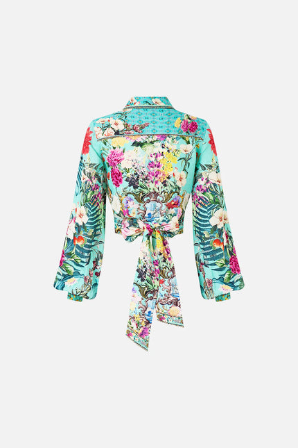 CROPPED WRAP SHIRT