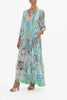 LONG GATHERED PANEL DRESS