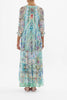 LONG GATHERED PANEL DRESS