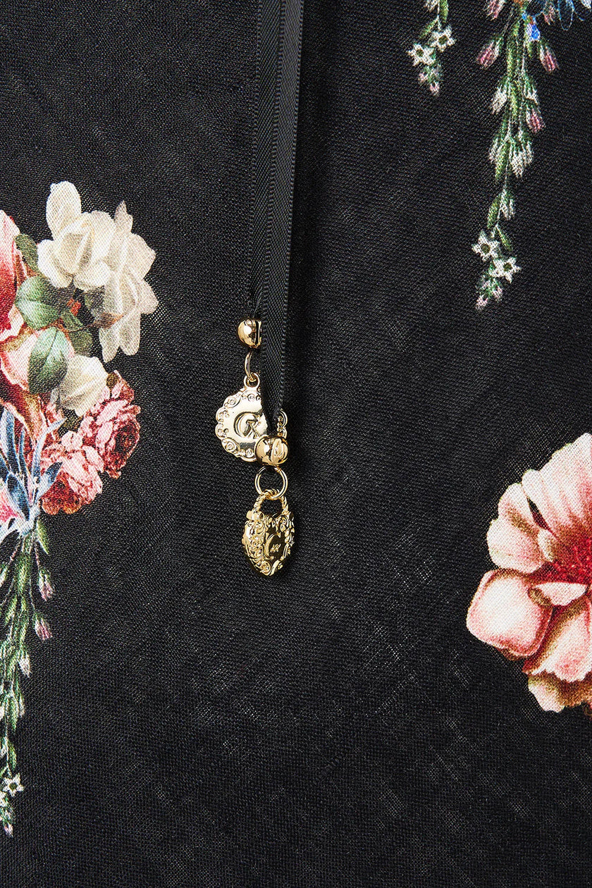 EMBROIDERED BODICE BIAS DRESS