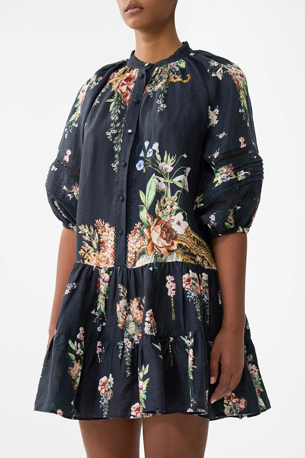 PUFF SLEEVE SHIRT DRESS