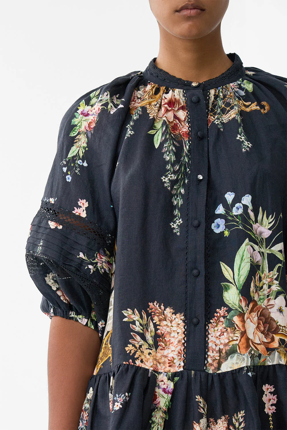 PUFF SLEEVE SHIRT DRESS