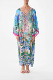 V NECK KAFTAN WITH TIES