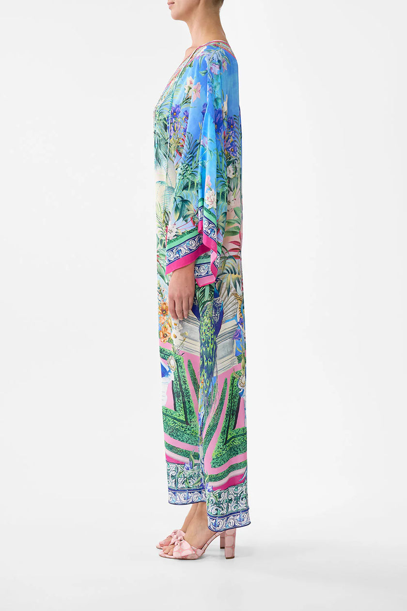 V NECK KAFTAN WITH TIES