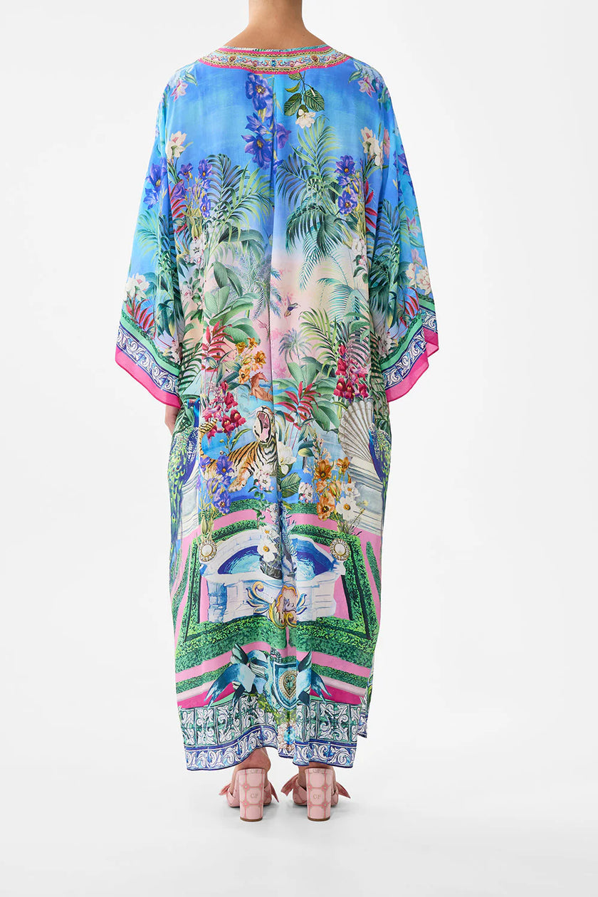V NECK KAFTAN WITH TIES