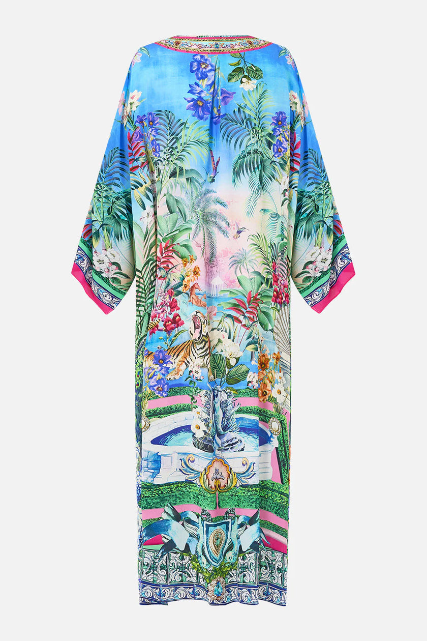 V NECK KAFTAN WITH TIES