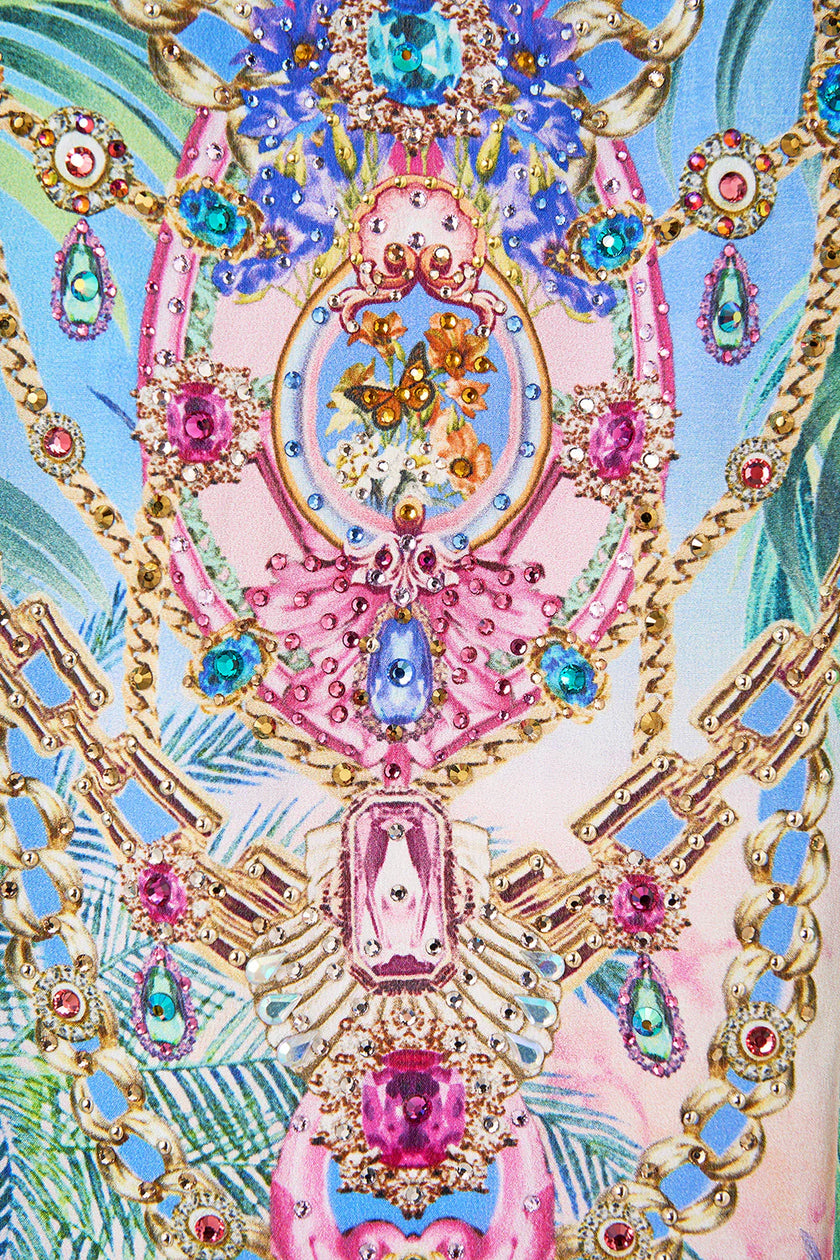 V NECK KAFTAN WITH TIES