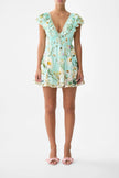 TIERED SHORT DRESS WITH NECK FRILL