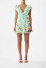 TIERED SHORT DRESS WITH NECK FRILL