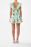 TIERED SHORT DRESS WITH NECK FRILL