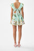 TIERED SHORT DRESS WITH NECK FRILL