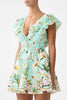 TIERED SHORT DRESS WITH NECK FRILL