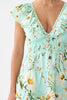 TIERED SHORT DRESS WITH NECK FRILL