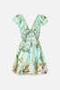 TIERED SHORT DRESS WITH NECK FRILL