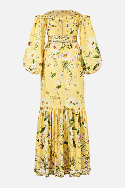 PUFF SLEEVE CORSET DRESS