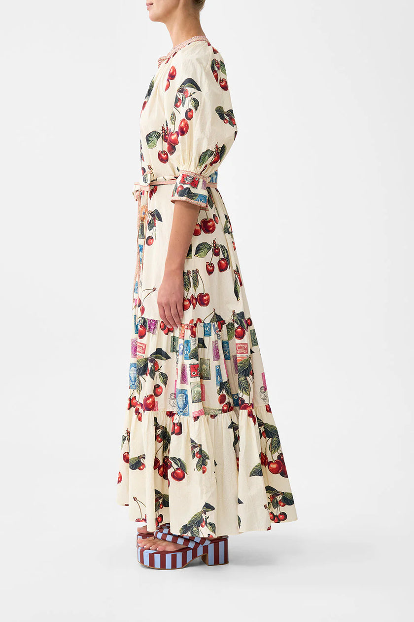 TIERED SHIRT DRESS WITH SHORT SLEEVE