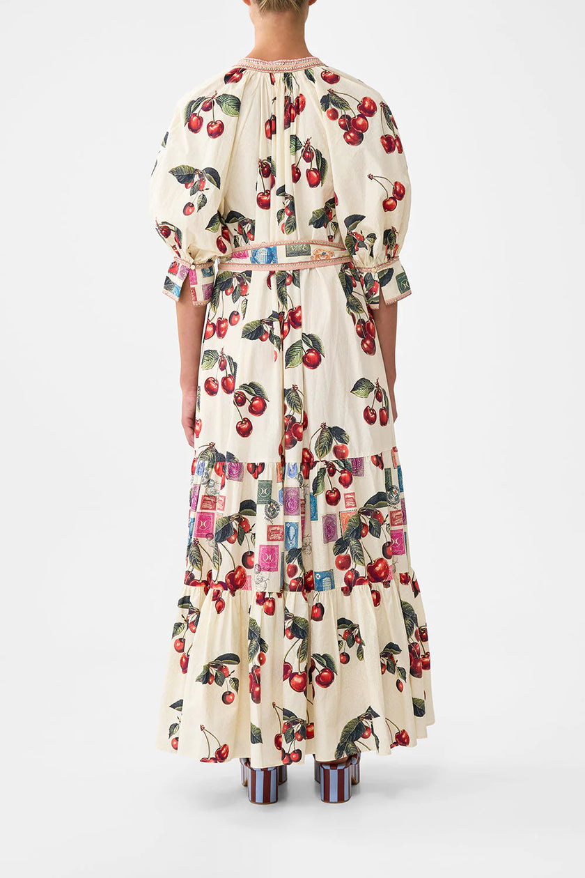 TIERED SHIRT DRESS WITH SHORT SLEEVE