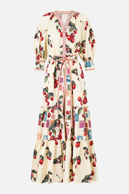 TIERED SHIRT DRESS WITH SHORT SLEEVE