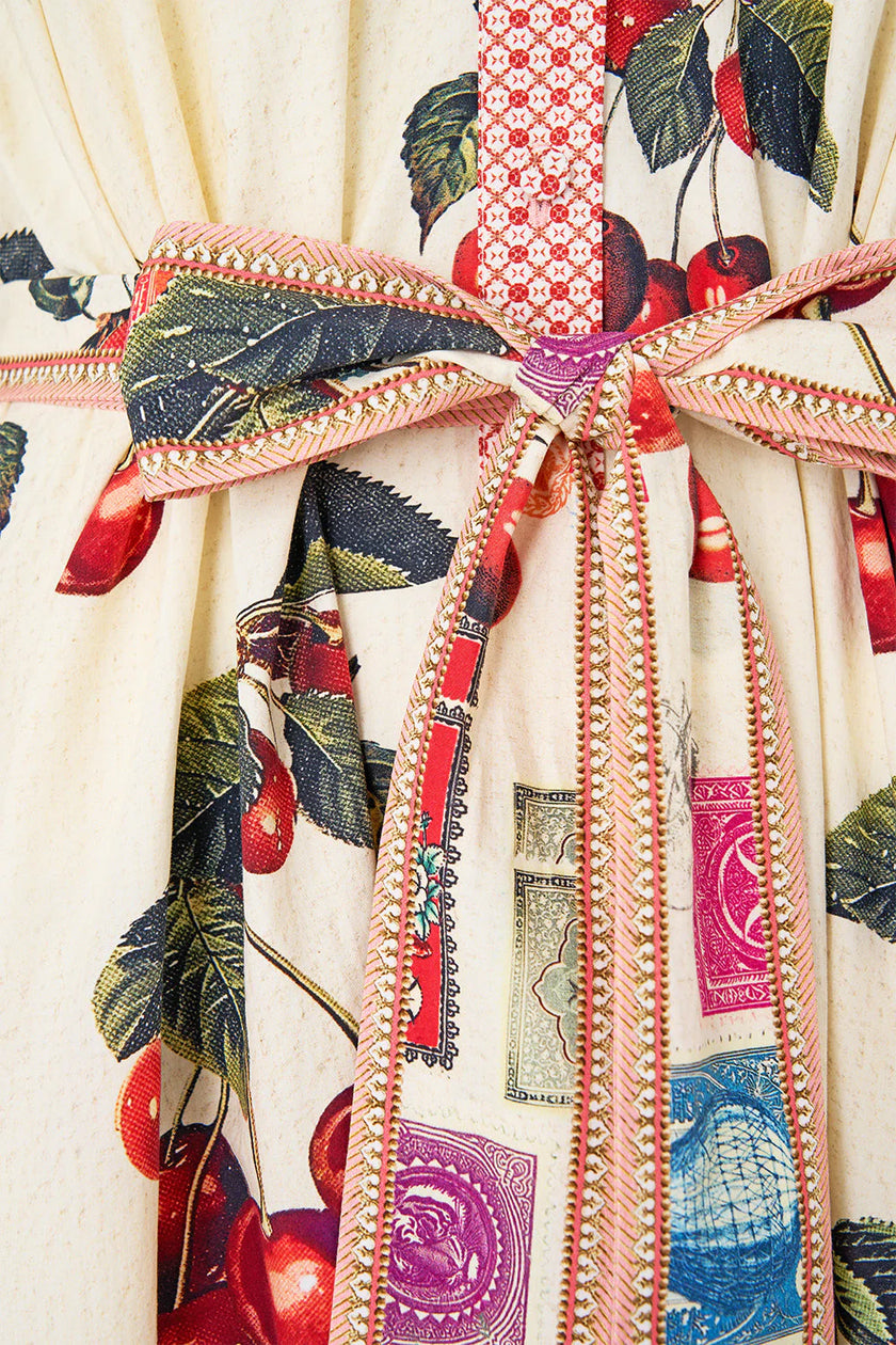 TIERED SHIRT DRESS WITH SHORT SLEEVE